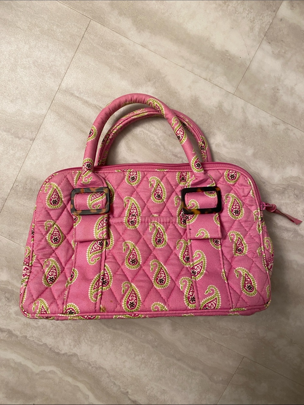 Vera Bradley Retired Bermuda Pink Paisley Quilted Satchel